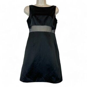 Vintage Dress Black Mini Cocktail Satin Party Mesh